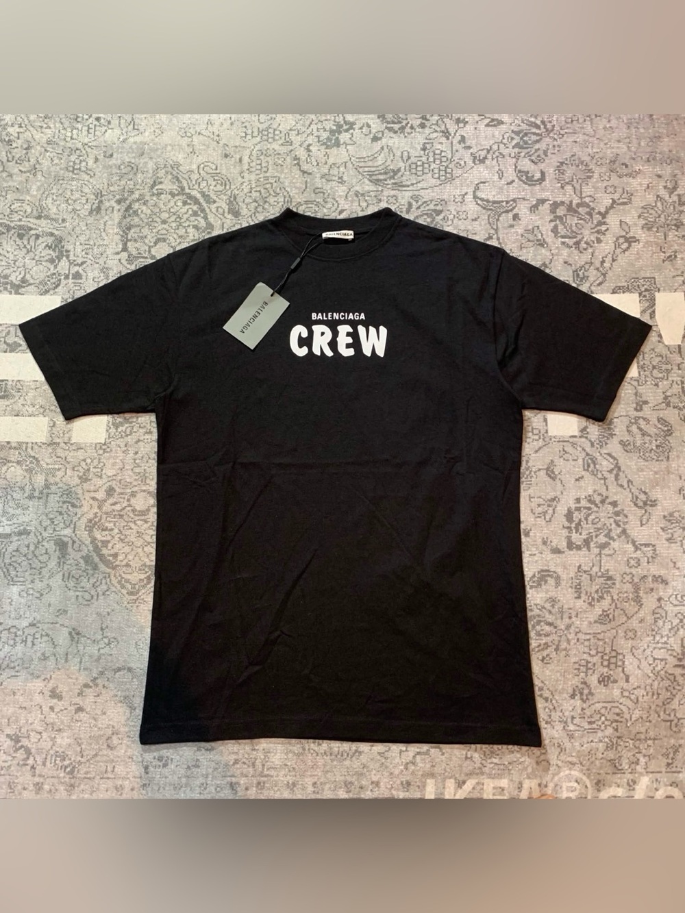 Balenciaga Black 'CREW' Graphic Short Sleeve Tee